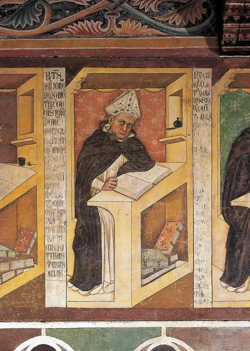 Framed Print : Saint Albert the Great, by Tommaso Barisini also known as Tommaso da Modena, 1352, 14th Century, fresco - Saint Albert the Great