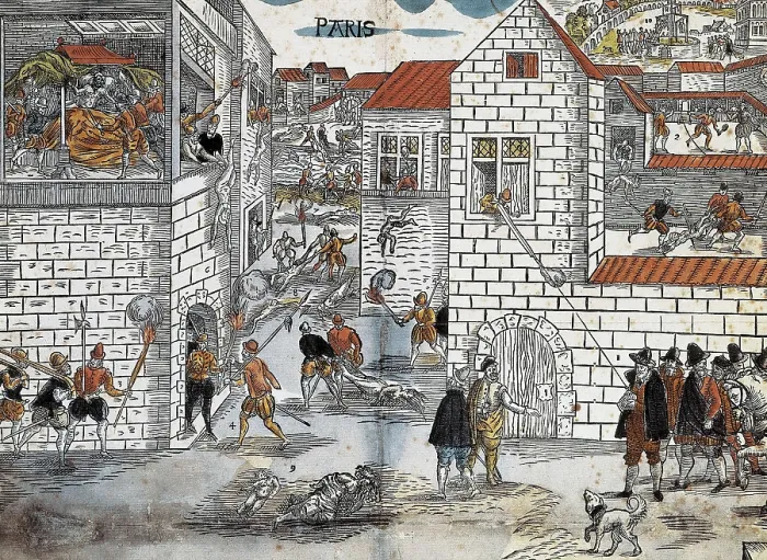 Framed Print : Saint Bartholomew's Day massacre (1572). German school. Xylography. FRANCE. Paris