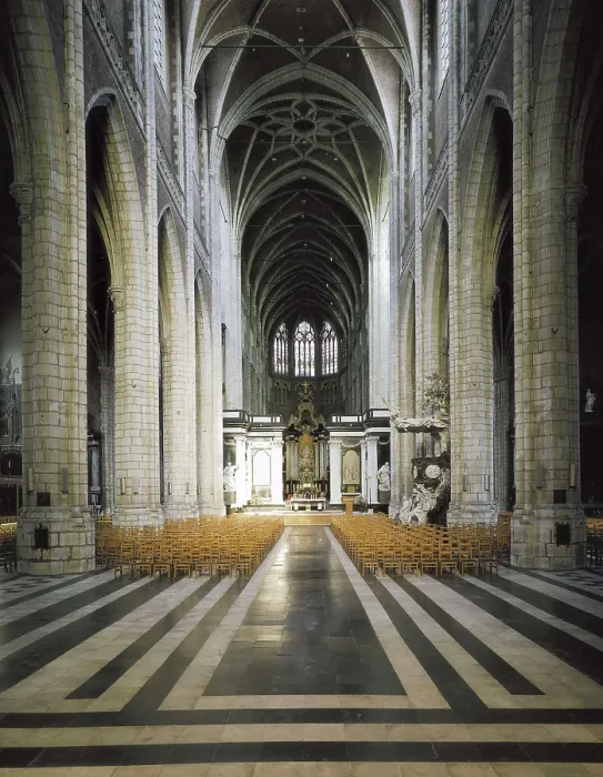 Framed Print : Saint Bavo Cathedral. BELGIUM. Ghent. Saint Bavo Cathedral. Main nave. Gothic art. Architecture. AISA / Everett Collection**US SALES ONLY**
