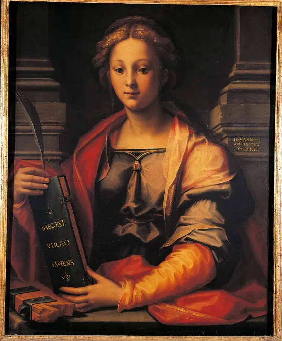 Framed Print : Saint Catherine of Alexandria, by Giovanni Antonio Sogliani, 16th Century, oil on panel, cm 82 x 67 - Italy, Lombardy, Milan, Brera Art Gallery. All Framed Print : Saint Catherine of Alexandria, by Giovanni Antonio Sogliani, 16th Century, oil on panel, cm 82 x 67 - Italy, Lombardy, Milan, Brera Art Gallery. All