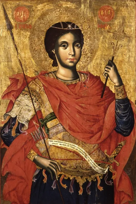 Framed Print : Saint George, by Mihal Anagnosti, 19th Century, tempera on wood - Albania, Tirana, Institute for Cultural Monuments. Albania, Tirana, Institute for Cultural Monuments