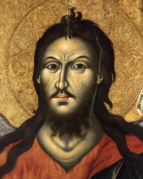 Framed Print : Saint John the Precursor, by Mihal Anagnosti, 1827, 19th century, tempera on board - Albania, Tirana, Institute of Cultural Monuments. Detail