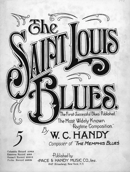 Framed Print : Saint Louis Blues, (aka St. Louis Blues), composed by W.C. Handy, sheet music, circa 1914