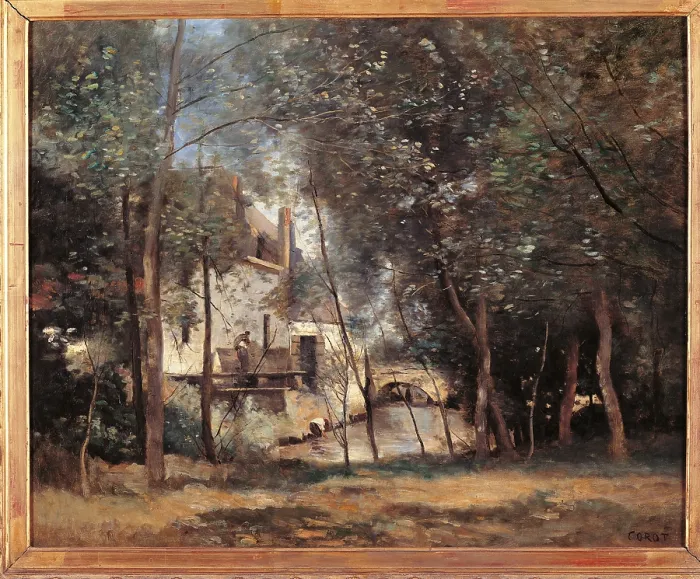 Framed Print : The Mill in Saint Nicolas lez Arras, by Jean-Baptiste-Camille Corot, 1874 about, 19th Century, oil on canvas, cm 35, 5 x 81 - France, Ile de France, Paris, Muse dOrsay, RF1802 Framed Print : The Mill in Saint Nicolas lez Arras, by Jean-Baptiste-Camille Corot, 1874 about, 19th Century, oil on canvas, cm 35, 5 x 81 - France, Ile de France, Paris, Muse dOrsay, RF1802