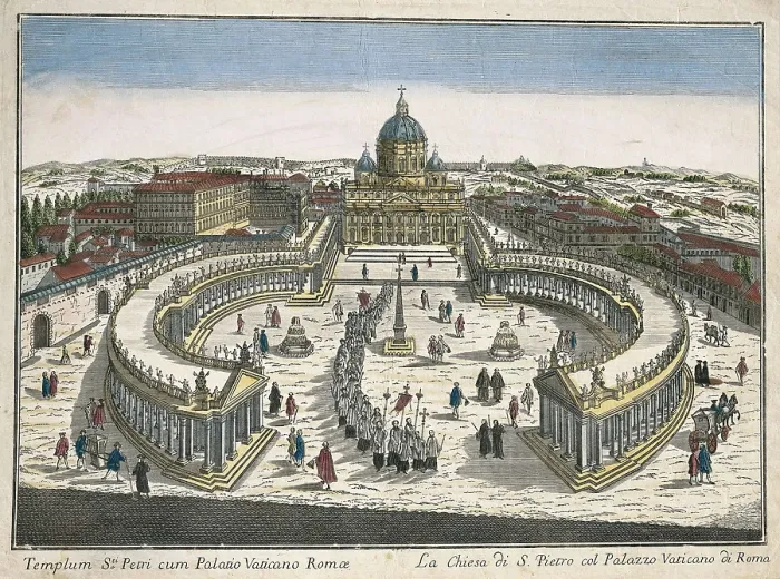 Framed Print : Saint Peter's Square and Basilica in 18th c. Engraving. ITALY. Rome. National Print Cabinet. AISA / Everett Collection**US SALES ONLY** Framed Print : Saint Peter's Square and Basilica in 18th c. Engraving. ITALY. Rome. National Print Cabinet. AISA / Everett Collection**US SALES ONLY**
