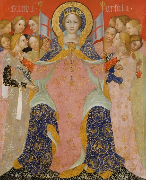 Framed Print : SAINT URSULLA AND HER MAIDENS, by Niccolo di Pietro, 1410, Italian Renaissance painting Framed Print : SAINT URSULLA AND HER MAIDENS, by Niccolo di Pietro, 1410, Italian Renaissance painting
