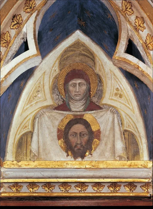 Framed Print : Saint Veronica and the Linen with the Face of Christ, by Altichiero da Zevio, 1372 - 1379 about, 14th Century, fresco, - Italy, Veneto, Padua, SantAntonio di Padova Basilica