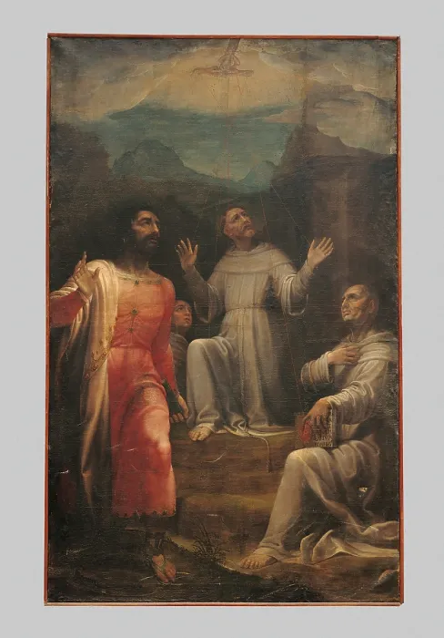 Framed Print : Saints Bartholomew, Bernardine and Francis of Assisi, by Giovanni Paolo Lomazzo, 16th Century, - Italy, Lombardy, Milan, San Barnaba church. All Framed Print : Saints Bartholomew, Bernardine and Francis of Assisi, by Giovanni Paolo Lomazzo, 16th Century, - Italy, Lombardy, Milan, San Barnaba church. All