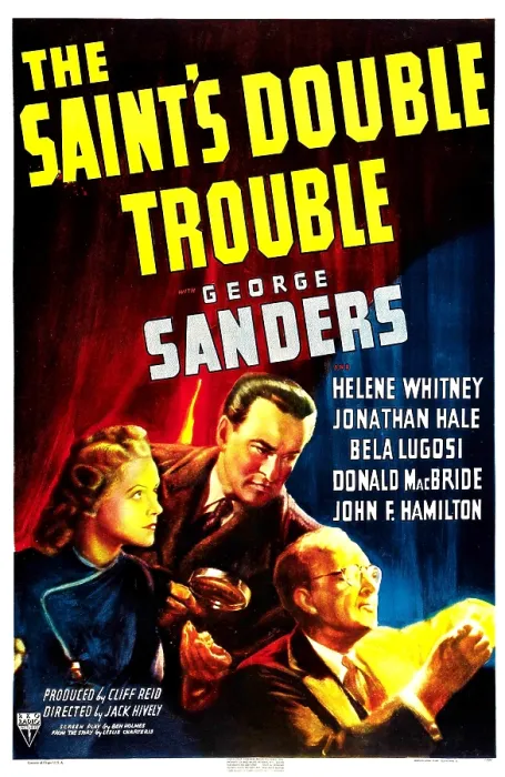 Framed Print : THE SAINT'S DOUBLE TROUBLE, US poster, from left: Helene Whitney, George Sanders, Thomas W Ross, 1940 Framed Print : THE SAINT'S DOUBLE TROUBLE, US poster, from left: Helene Whitney, George Sanders, Thomas W Ross, 1940