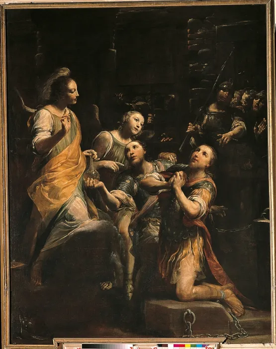 Framed Print : The Saints Fermo and Rustico in jail, by Giuseppe Maria Crespi also known as Spagnuolo or Spagnolo, 1729, 18th century - Italy, Lombardy, San Paolo d'Argon Framed Print : The Saints Fermo and Rustico in jail, by Giuseppe Maria Crespi also known as Spagnuolo or Spagnolo, 1729, 18th century - Italy, Lombardy, San Paolo d'Argon