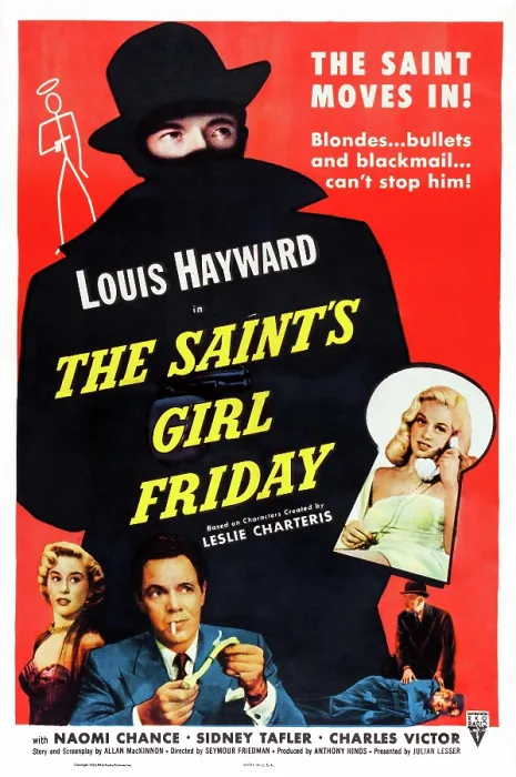 Framed Print : THE SAINT'S GIRL FRIDAY, US poster art, from left: Naomi Chance, Louis Hayward, Diana Dors, 1953 Framed Print : THE SAINT'S GIRL FRIDAY, US poster art, from left: Naomi Chance, Louis Hayward, Diana Dors, 1953