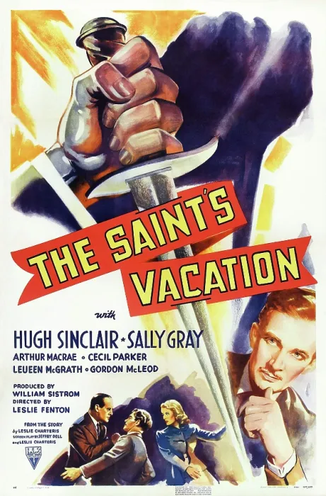 Framed Print : THE SAINT'S VACATION, US poster, from left: Cecil Parker, Hugh Sinclair, Sally Gray, Hugh Sinclair, 1941