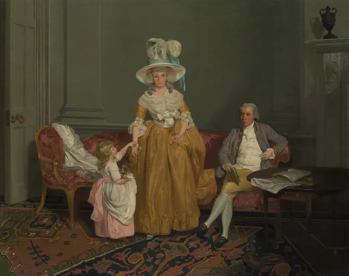 Framed Print : THE SAITHWAITE FAMILY, by Francis Wheatley, 1785, British painting, oil on canvas. Portrait of a couple and their daughter, identified as the Saithwaite family Framed Print : THE SAITHWAITE FAMILY, by Francis Wheatley, 1785, British painting, oil on canvas. Portrait of a couple and their daughter, identified as the Saithwaite family