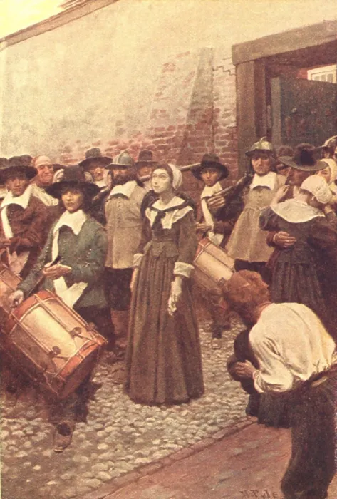 Framed Print : Salem Witch Trials. Convicted of witchcraft, a woman is publically marched to Salem's gallows on Witch Hill, for her execution by hanging in 1692 Framed Print : Salem Witch Trials. Convicted of witchcraft, a woman is publically marched to Salem's gallows on Witch Hill, for her execution by hanging in 1692