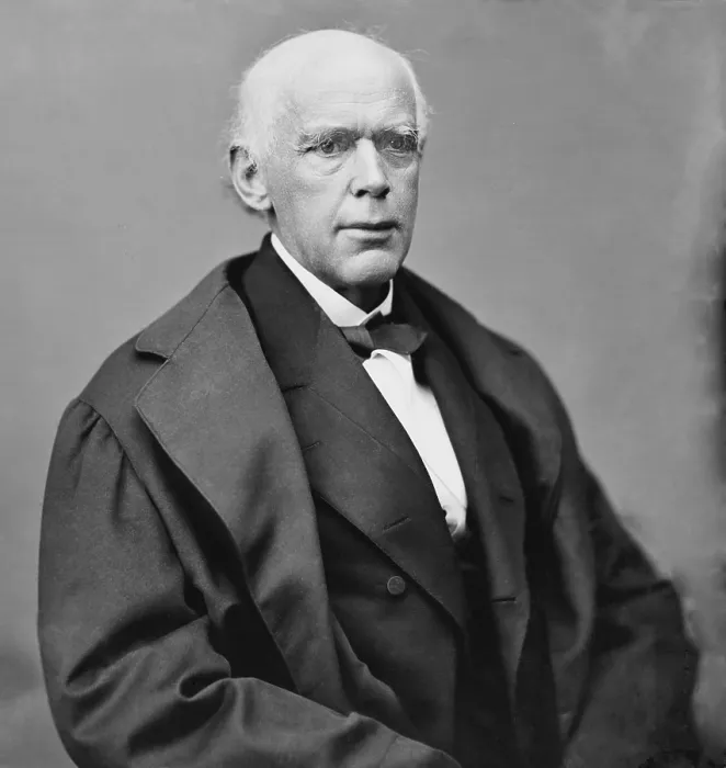 Framed Print : Salmon P. Chase (1808-1873), as Chief Justice, was a moderating influence against post-Civil War extremists in both the North and South