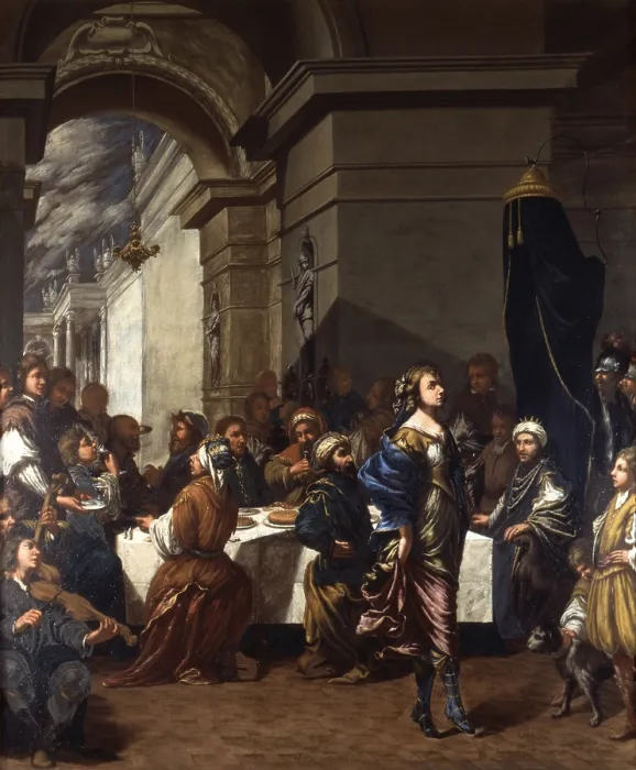 Framed Print : Salom Dancing, by Giambattisti or Giovan Battista Lucini, 1680 - 1689, 17th Century, oil on canvas - Private collection. Whole artwork view. Salom dancing at Erodes banquet Framed Print : Salom Dancing, by Giambattisti or Giovan Battista Lucini, 1680 - 1689, 17th Century, oil on canvas - Private collection. Whole artwork view. Salom dancing at Erodes banquet