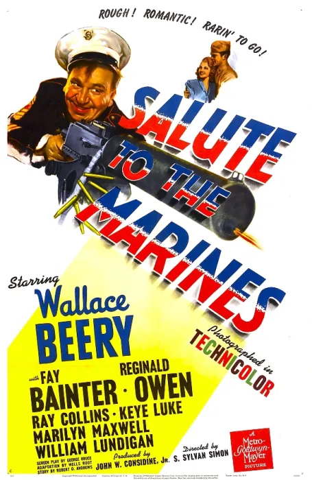 Framed Print : SALUTE TO THE MARINES, US poster, Wallace Beery, Marilyn Maxwell, William Lundigan, 1943
