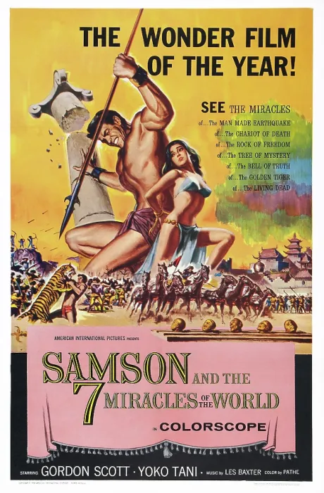 Framed Print : SAMSON AND THE 7 MIRACLES OF THE WORLD, (aka MACISTE ALLA CORTE DEL GRAN KHAN; GOLIATH AND THE GOLDEN CITY; MACISTE AT THE COURT OF THE GREAT KHAN), US poster art, Gordon Scott Framed Print : SAMSON AND THE 7 MIRACLES OF THE WORLD, (aka MACISTE ALLA CORTE DEL GRAN KHAN; GOLIATH AND THE GOLDEN CITY; MACISTE AT THE COURT OF THE GREAT KHAN), US poster art, Gordon Scott