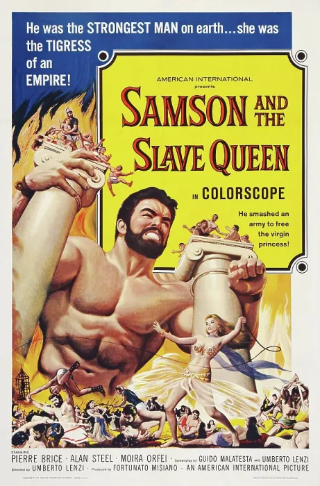 Framed Print : SAMSON AND THE SLAVE QUEEN, US poster art, Alan Steel, (top), Moira Orfei, (below), 1963