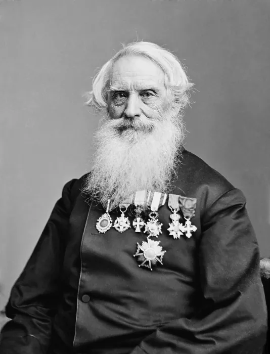Framed Print : Samuel F. B. Morse (1791-1872), painter and inventor of an electric telegraph, in old age. Ca. 1860 Framed Print : Samuel F. B. Morse (1791-1872), painter and inventor of an electric telegraph, in old age. Ca. 1860