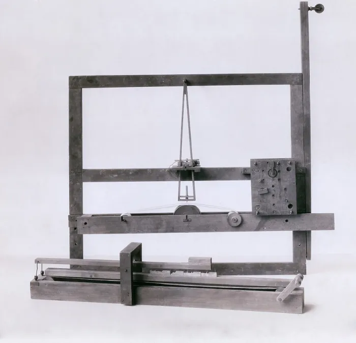 Framed Print : Samuel F.B. Morse's first demonstration model of his telegraph was made with wooden canvas stretchers in 1837 Framed Print : Samuel F.B. Morse's first demonstration model of his telegraph was made with wooden canvas stretchers in 1837