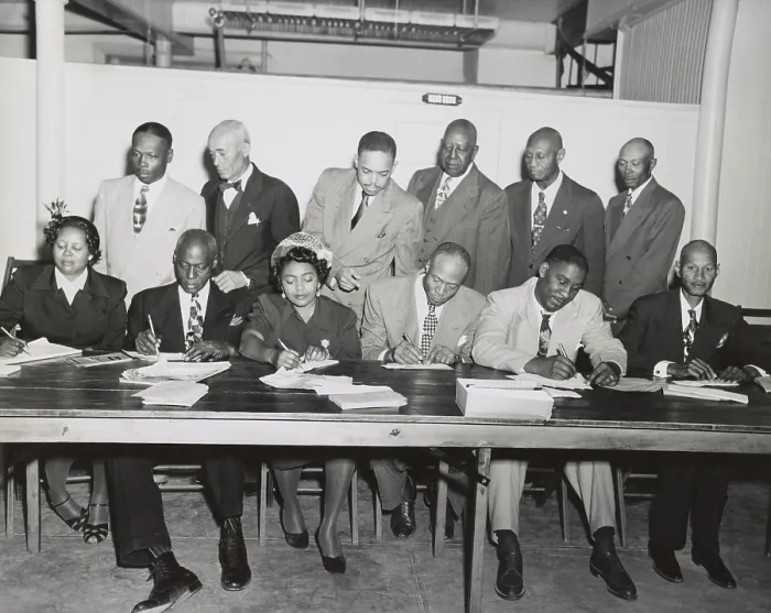 Framed Print : San Antonio Branch of the NAACP planning their 1952 membership campaign