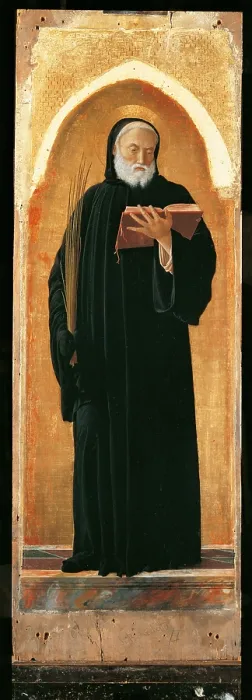 Framed Print : San Luca Altarpiece, by Andrea Mantegna, 1453 - 1454, 15th Century, tempera on panel, cm 178 x 227 - Italy, Lombardy, Milan, Brera Art Gallery. Detail