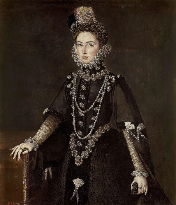 Framed Print : SANCHEZ COELLO, Alonso (1531-1588). Catalina Micaela of Austria, duchess of Savoy. ca. 1585. Oil on canvas. SPAIN. Madrid. Prado Museum. AISA / Everett Collection**US SALES ONLY**
