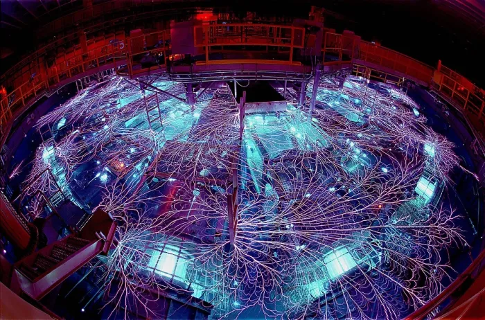 Framed Print : Sandia National Laboratory's Z machine has produced plasmas that exceed temperatures of 2 billion degrees Kelvin-hotter than the interiors of stars could eventually lead to Framed Print : Sandia National Laboratory's Z machine has produced plasmas that exceed temperatures of 2 billion degrees Kelvin-hotter than the interiors of stars could eventually lead to