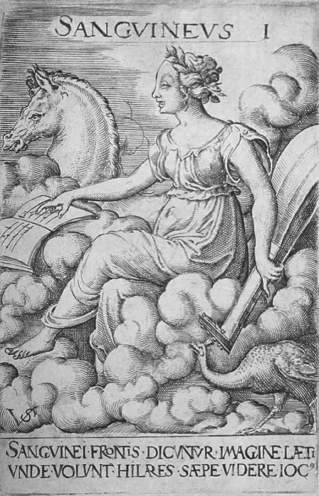 Framed Print : The Sanguine personality was optimistic and thought to be caused by the dominance of the humor blood
