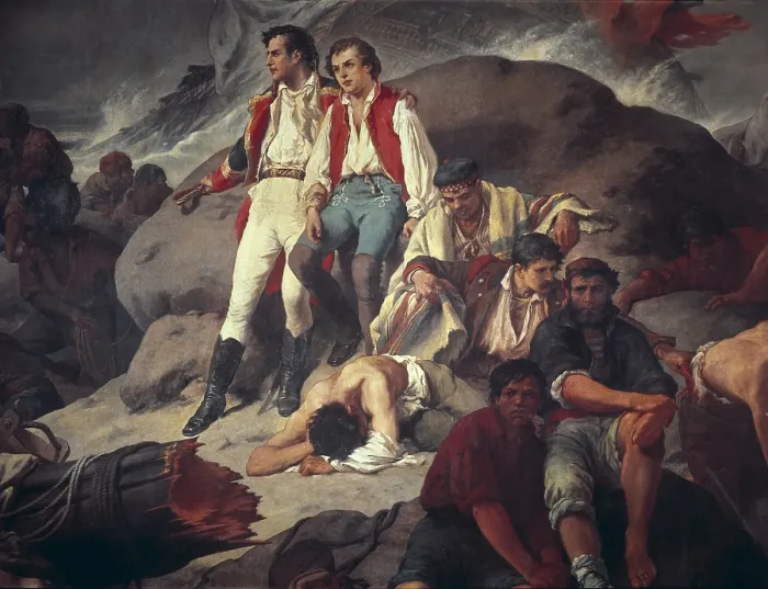 Framed Print : SANS CABOT, Francisco (1834-1881). Battle of Trafalgar, 1805. 1862. Oil on canvas. SPAIN. Madrid. Senate Palace