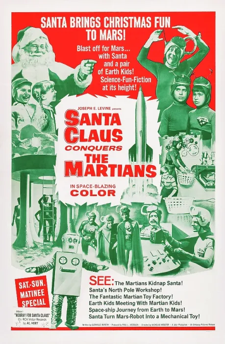 Framed Print : SANTA CLAUS CONQUERS THE MARTIANS, US poster, top left: John Call, Victor Stiles, Donna Conforti, top right: Bill McCutcheon, Leila Martin, Pia Zadora, 1964 Framed Print : SANTA CLAUS CONQUERS THE MARTIANS, US poster, top left: John Call, Victor Stiles, Donna Conforti, top right: Bill McCutcheon, Leila Martin, Pia Zadora, 1964