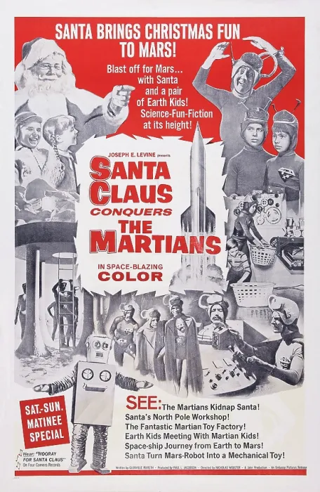 Framed Print : SANTA CLAUS CONQUERS THE MARTIANS, US poster art, top left: John Call, Victor Stiles, Donna Conforti, top right: Bill McCutcheon, Leila Martin, Pia Zadora, 1964