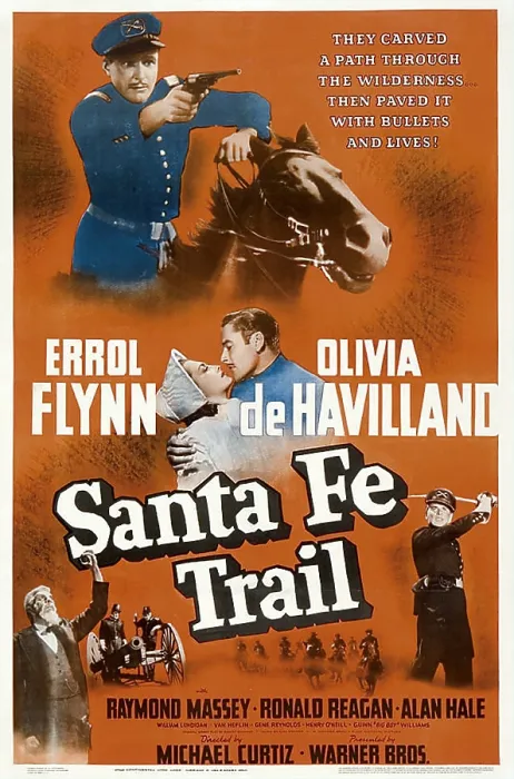 Framed Print : SANTA FE TRAIL, Errol Flynn, (poster), 1940