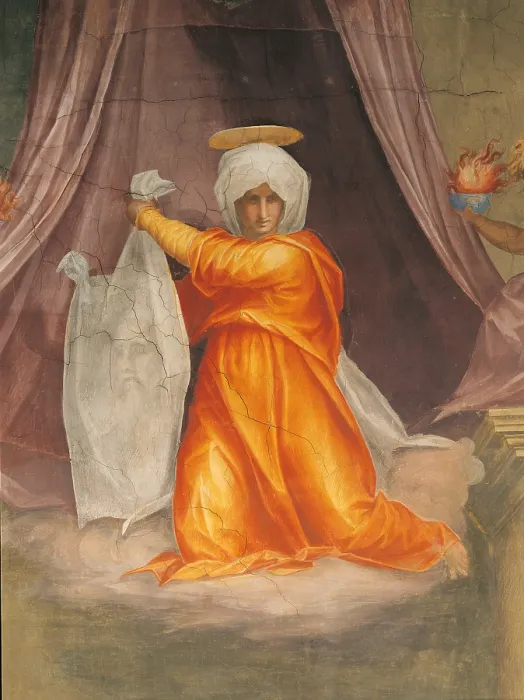 Framed Print : Santa Maria Novella decoration of the Cappella del Papa (Popes Chapel), by Jacopo Carrucci know as Pontormo, 1515 about, 16th Century, fresco, cm 307 x 413 - Italy, Tuscany