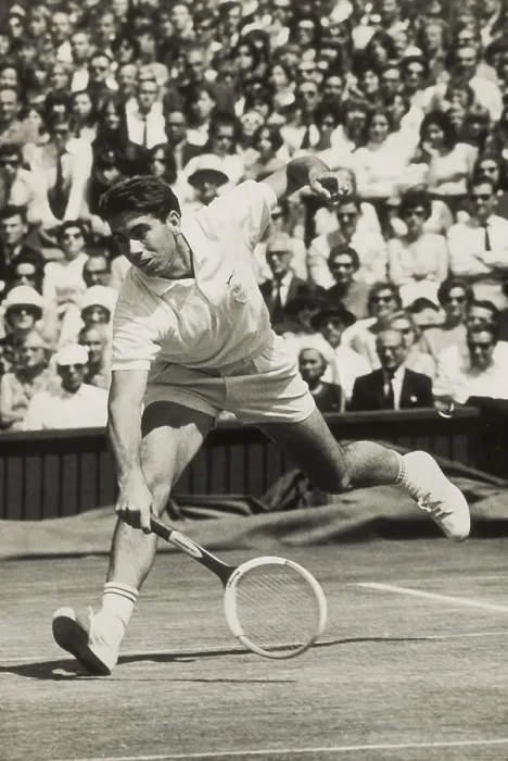 Framed Print : SANTANA, Manuel (1938). Spanish tennis player. Wimbledon Championship. UNITED KINGDOM. ENGLAND. GREATER LONDON. London. AISA / Everett Collection**US SALES ONLY**
