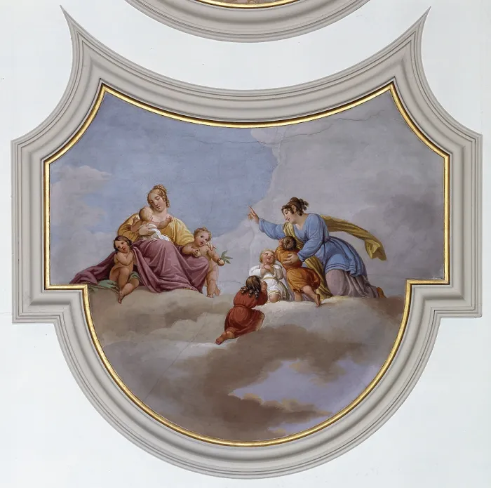 Framed Print : Santi Sebastiano, Charity, 1855, 19th Century, fresco, Italy, Veneto, Paderno di Ponzano, Treviso, Parish Church, (603533) Everett CollectionMondadori Portfolio**US SALES ONLY**