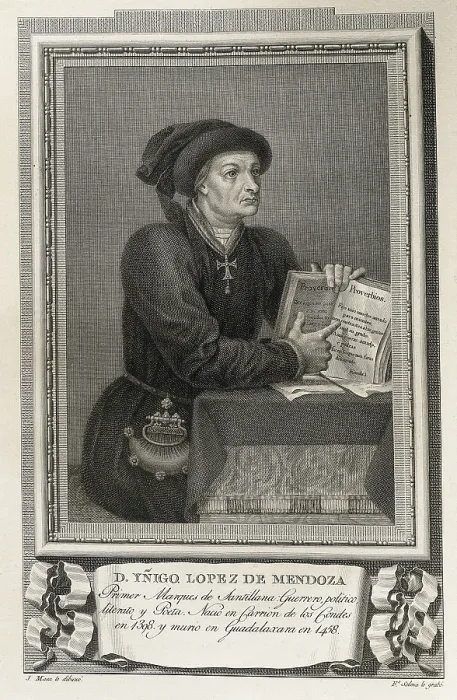 Framed Print : SANTILLANA, Inigo Lopez de Mendoza, marques de (1398-1458). Spanish lyrical poet