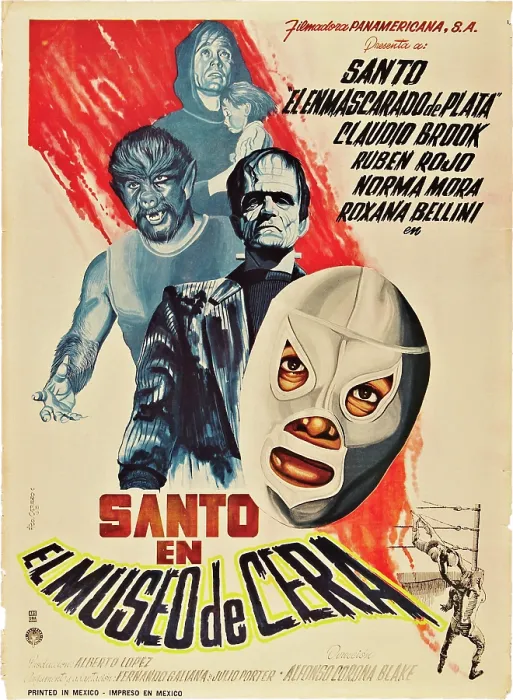 Framed Print : SANTO IN THE WAX MUSEUM, (aka SANTO EN EL MUSEO DE CERA), second from top: Vicente Lara, bottom: Santo the Wrestler on Mexican poster art, 1963 Framed Print : SANTO IN THE WAX MUSEUM, (aka SANTO EN EL MUSEO DE CERA), second from top: Vicente Lara, bottom: Santo the Wrestler on Mexican poster art, 1963
