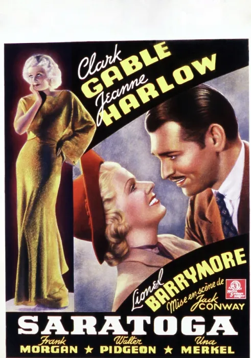 Framed Print : SARATOGA, Jean Harlow, Clark Gable, (French poster), 1937 Framed Print : SARATOGA, Jean Harlow, Clark Gable, (French poster), 1937