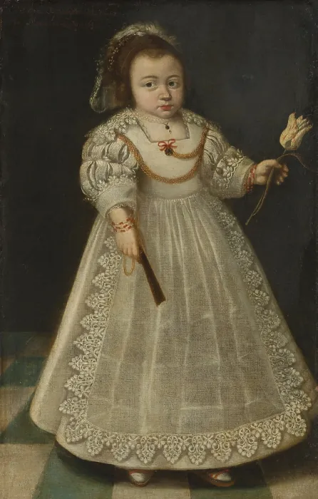 Framed Print : Sarra de Peyster, by an unknown Dutch artist in 1631. She was born in the Netherlands to Jacques de Peyster (1596-1655) and his wife, Catherine