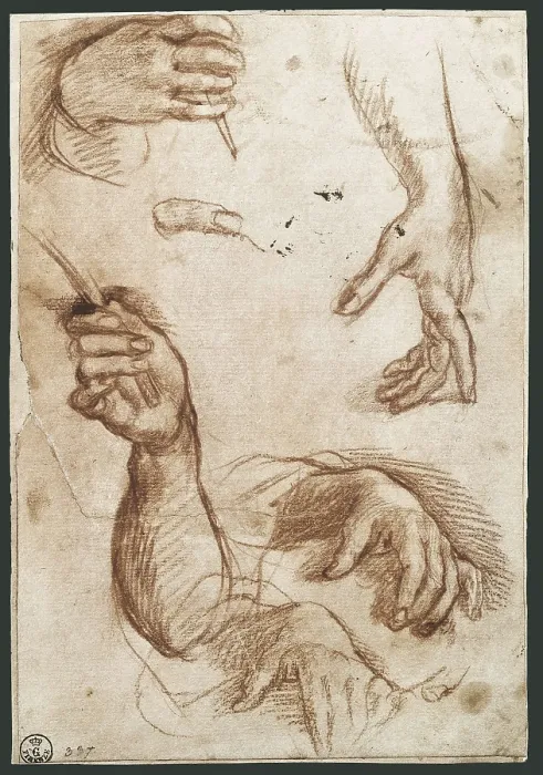 Framed Print : SARTO, Andrea del (1486-1531). Study of Hands. beg. 16th c. Charcoal drawing. Baroque art. Drawing. ITALY. Florence. Galleria degli Uffizi (Uffizi Gallery) Framed Print : SARTO, Andrea del (1486-1531). Study of Hands. beg. 16th c. Charcoal drawing. Baroque art. Drawing. ITALY. Florence. Galleria degli Uffizi (Uffizi Gallery)