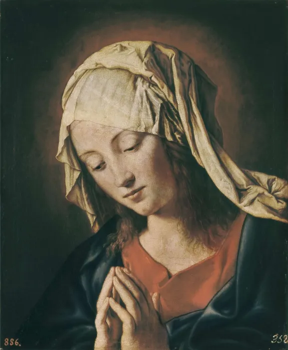 Framed Print : SASSOFERRATO, Giovanni Battista Salvi, called Il (1609-1685). Virgin in Meditation. Baroque art. Oil on canvas. SPAIN. Sevilla. Fine Arts Museum