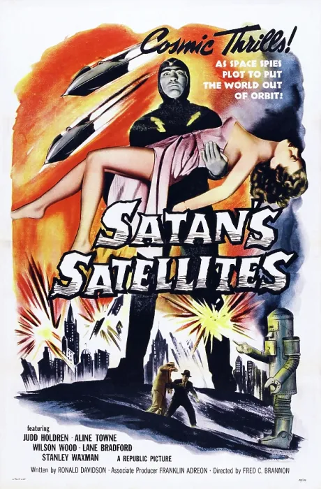 Framed Print : SATAN'S SATELLITES, US poster, Feature version of the 1952 serial Zombies of the Stratosphere, 1958 Framed Print : SATAN'S SATELLITES, US poster, Feature version of the 1952 serial Zombies of the Stratosphere, 1958
