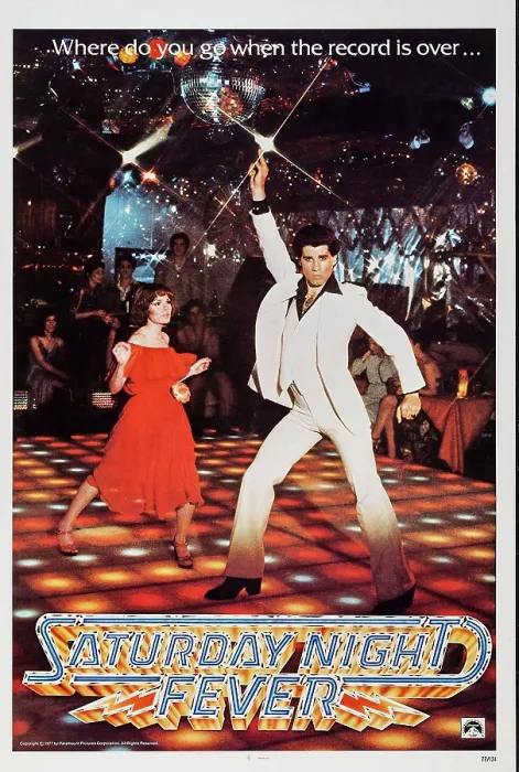 Framed Print : SATURDAY NIGHT FEVER, US poster art, from left: Karen Lynn Gorney, John Travolta, 1977