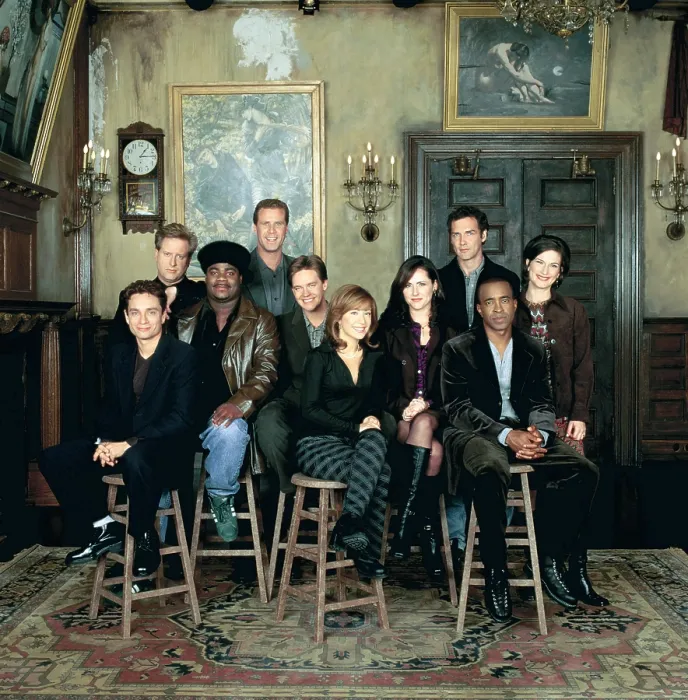 Framed Print : SATURDAY NIGHT LIVE, Chris Kattan, Darrell Hammond, Tracy Morgan, Will Ferrell, Jim Breuer, Cheri Oteri, Molly Shannon, Norm MacDonald, Tim Meadows, Ana Gasteyer, (Season 23)
