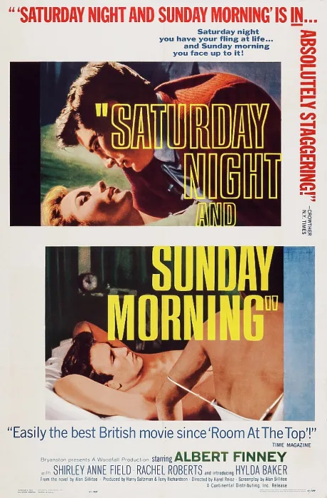 Framed Print : SATURDAY NIGHT AND SUNDAY MORNING, US poster art, top and bottom inserts: Albert Finney, 1960 Framed Print : SATURDAY NIGHT AND SUNDAY MORNING, US poster art, top and bottom inserts: Albert Finney, 1960