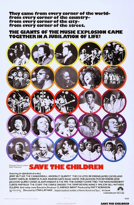 Framed Print : SAVE THE CHILDREN, US poster art, second in 2nd row: Isaac Hayes, 4th row far left: Jesse Jackson, 1973
