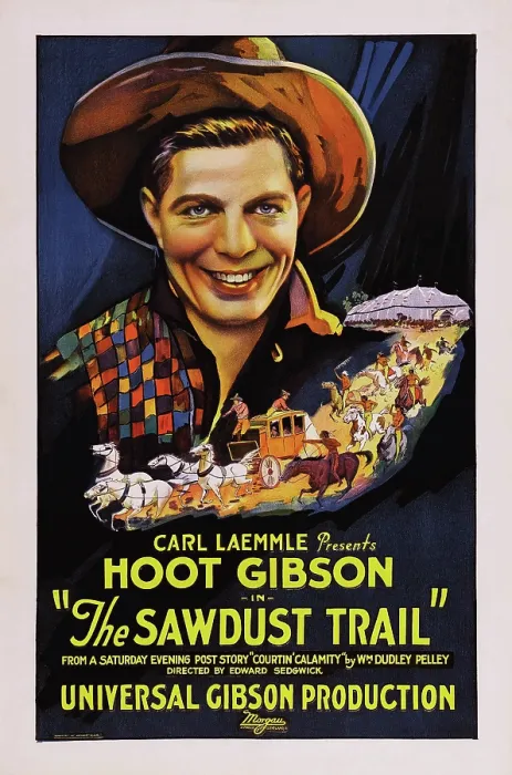 Framed Print : THE SAWDUST TRAIL, (aka SAWDUST TRAIL), Hoot Gibson on poster art, 1924