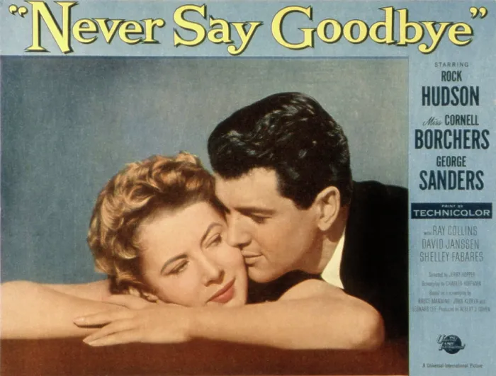 Framed Print : NEVER SAY GOODBYE, Cornell Borchers, Rock Hudson, 1956